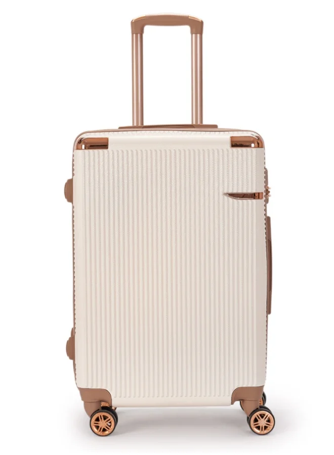 LIMRA Luggage set 5 pieces travel Bags with a distinctive design from limra Beige/gold