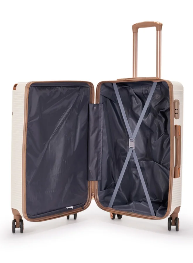 LIMRA Luggage set 5 pieces travel Bags with a distinctive design from limra Beige/gold