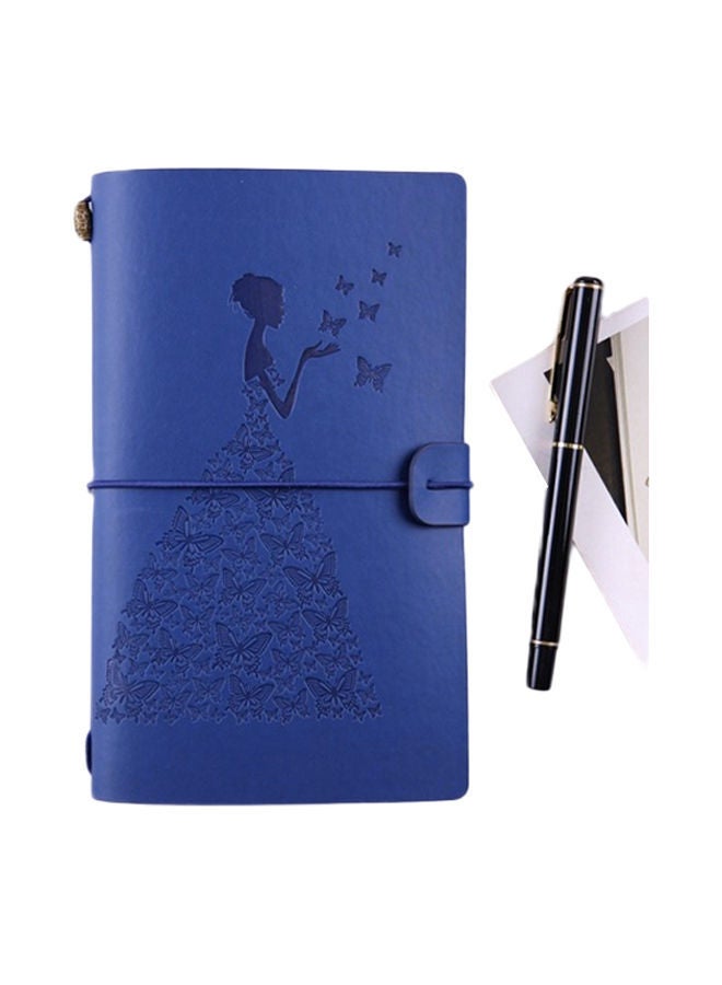 NIBEMINENT Pretty Butterfly Lady Vintage Travelers Notebook Blue