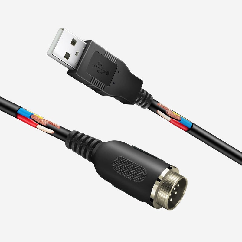 ZLiT Connection Din6 USB Cable Adaptation Fit for Thrustmaster TH8A Cable Hand-Row TSS Handbrake Signal Line (USB) - Image 2