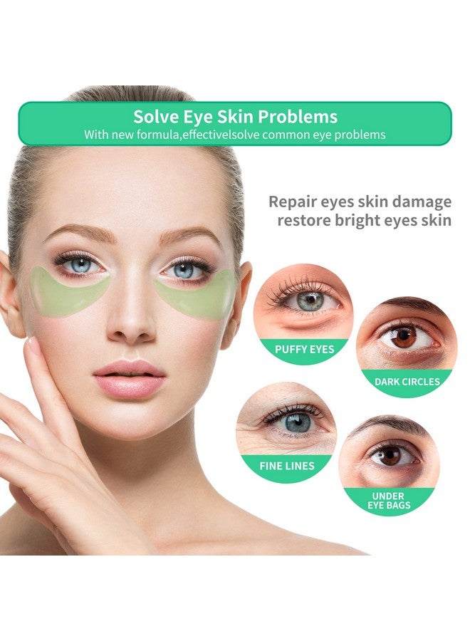 Breylee Aloe Vera Eye Mask 60 Pcs Puffy Eyes And Dark Circles Treatments Look Younger And Reduce Wrinkles And Fine Lines Undereye Improve And Firm Eye Skin Pure Natural Material Extraction - Image 2