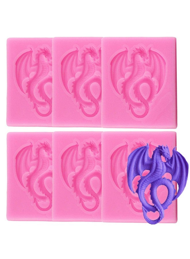 KuuGuu 6 Pieces Flying Dragon Silicone Mold Cute Dragon Fondant Mold Animal Dragon Chocolate Mold Baking Mould Tool For Cake Decorating Polymer Clay - Image 2