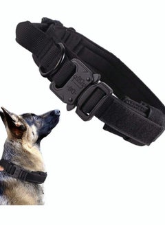 KASTWAVE Military Tactical Dog Collar Adjustable Nylon Heavy Duty Metal Buckle with Handle for Training  - Image 1