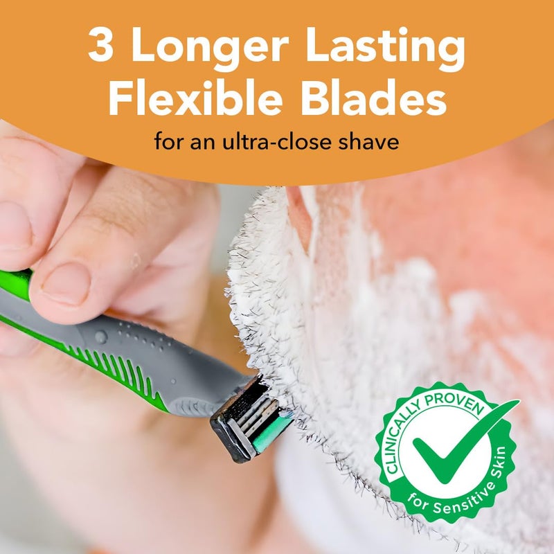 BIC Flex 3 Sensitive Disposable Razors for Men, Great Razors For a Smooth and Comfortable Shave, Shaving Razors With 3 Blades, 8 Count - Image 4