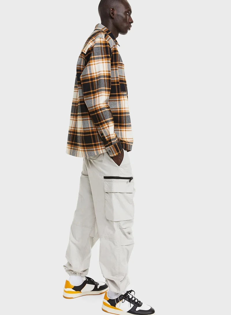 H&M Checked Zip Through Shirt