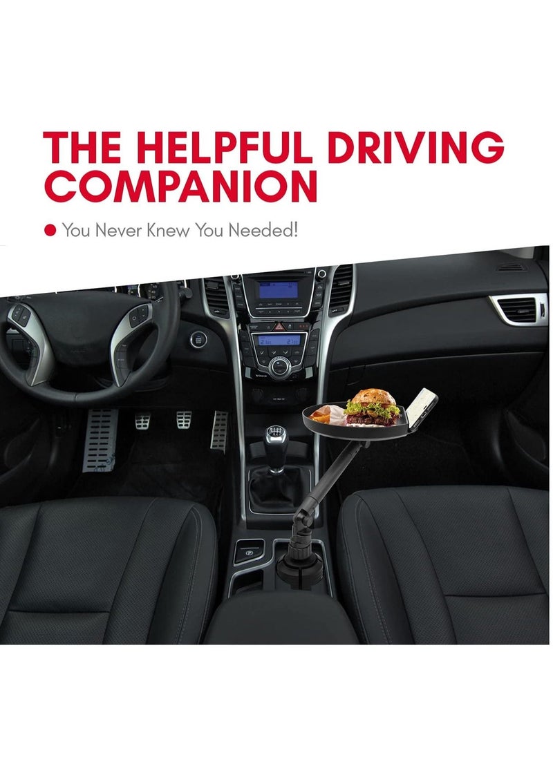 Adjustable Car Tray Table - Perfect Car Food Tray for Eating with Phone Slot and Swivel Arm - Car Organizer - Road Trip Essential Car Travel Accessories Gadgets - Image 2