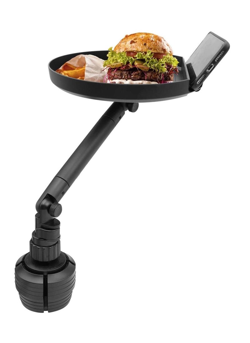 Adjustable Car Tray Table - Perfect Car Food Tray for Eating with Phone Slot and Swivel Arm - Car Organizer - Road Trip Essential Car Travel Accessories Gadgets - Image 1