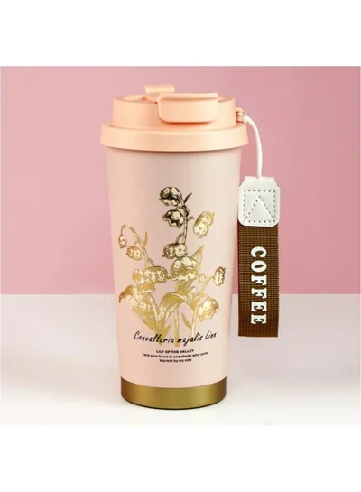 LITTLE SURPRISE BOX Lily Pink Stainless Steel premium Insulated Detox Infuser Bottle with Tea and Fruit Infuser attachment, 520ml