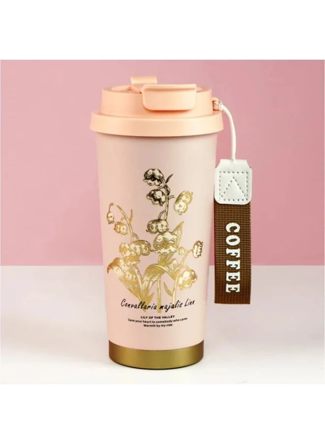 صندوق المفاجآت الصغيرة Lily Pink Stainless Steel premium Insulated Detox Infuser Bottle with Tea and Fruit Infuser attachment, 520ml