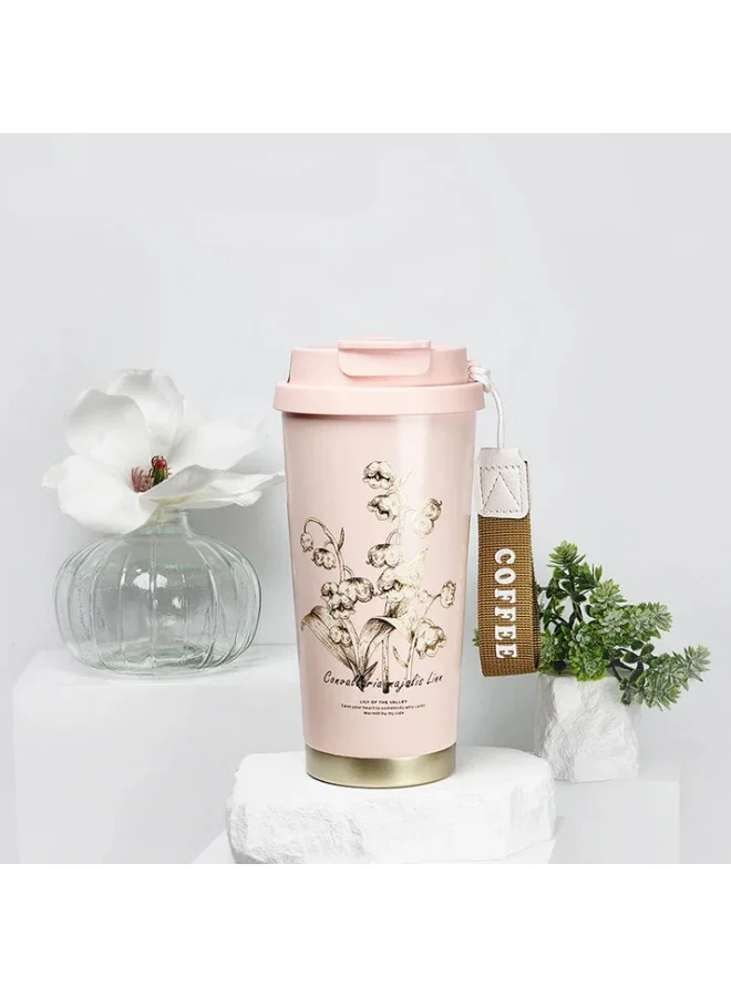 صندوق المفاجآت الصغيرة Lily Pink Stainless Steel premium Insulated Detox Infuser Bottle with Tea and Fruit Infuser attachment, 520ml