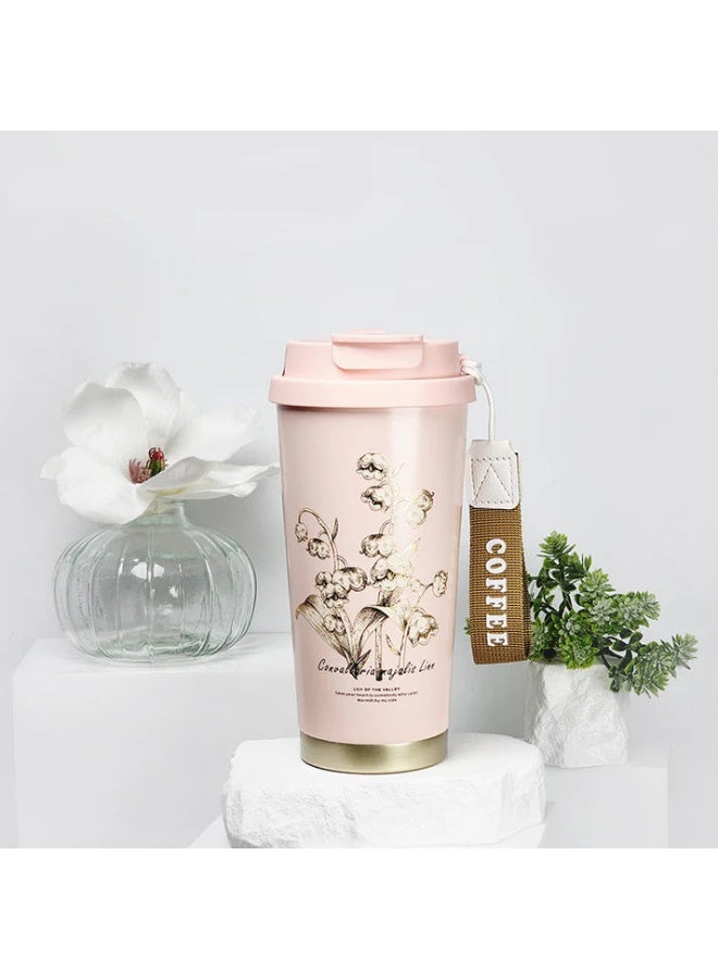LITTLE SURPRISE BOX Lily Pink Stainless Steel premium Insulated Detox Infuser Bottle with Tea and Fruit Infuser attachment, 520ml - Image 2