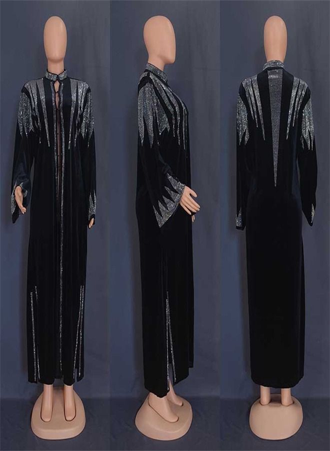 Loquat Women's Fashionable Oversize Dress Abaya Black 