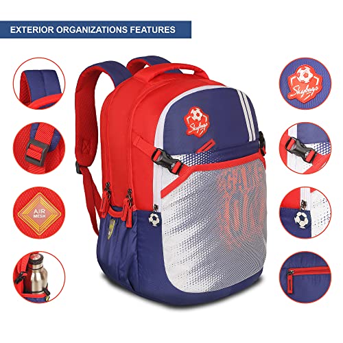 Skybags 3 Compartments Chase School 32 Litre Backpack Navy - Image 4
