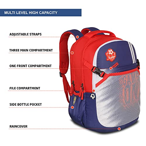 Skybags 3 Compartments Chase School 32 Litre Backpack Navy - Image 2