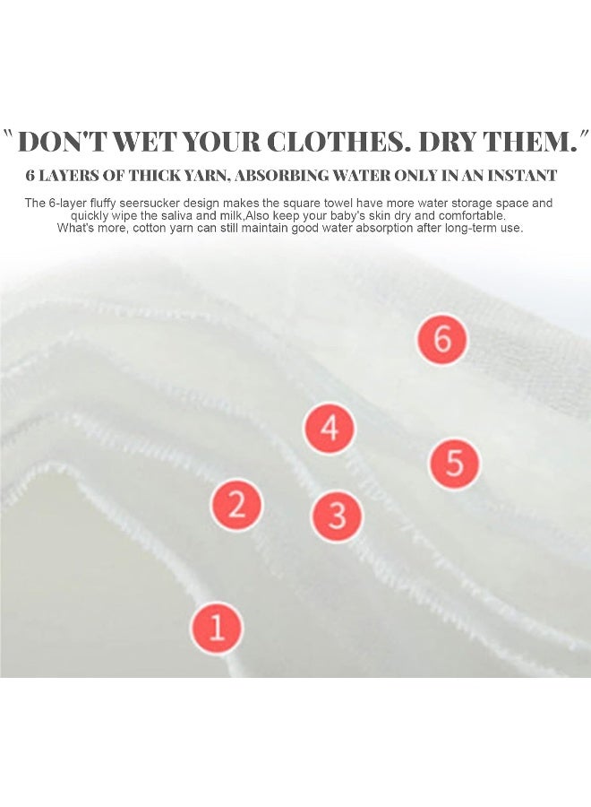 سيتاريا فيرديس White Gauze Towel Newborn Muslin Cotton Warm Baby Bath Towels Also for Baby Blanket - 3 pcs Baby Towel Super Soft Cotton Baby Bath Towel 6 Layers Infant Towel Newborn Blanket Suitable 100% - Image 3