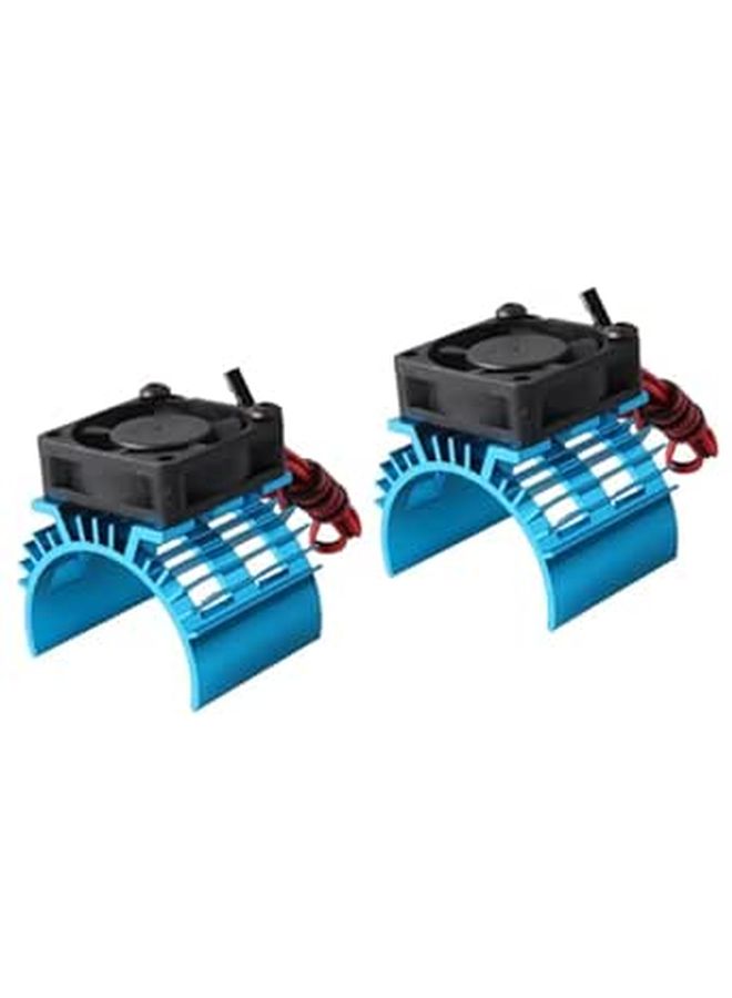 Aluminum Heat Sink Cooling Fan System For 1 10 Scale 540 550 Brushed Motor 2Pcs - Image 1