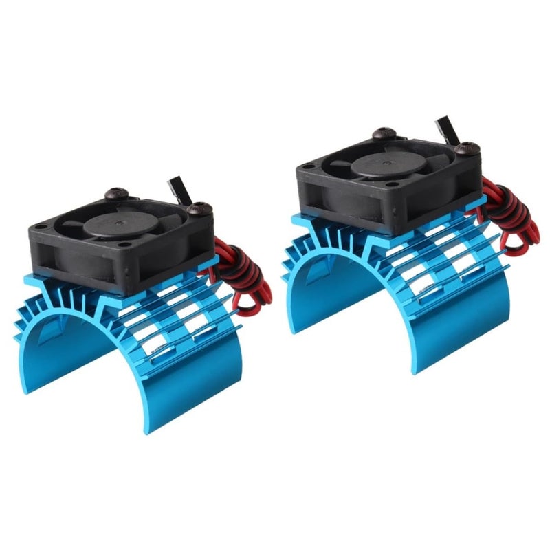 Aluminum Heat Sink Cooling Fan System For 1 10 Scale 540 550 Brushed Motor 2Pcs - Image 2