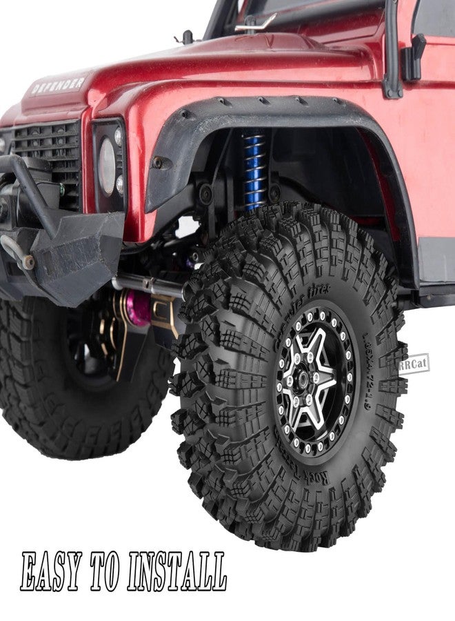 ARRCat 1.9 Wheels and Tires for 1/10 TRX4 TRX6 SCX10 SCX10 II 90046 SCX10 III AXI03007 SCX10 Pro Gen7/8 D90 VS4-10 MST CFX RC Crawler Car,Aluminium RC 1.9 Beadlock Wheels and Rubber Tires,Black - Image 3