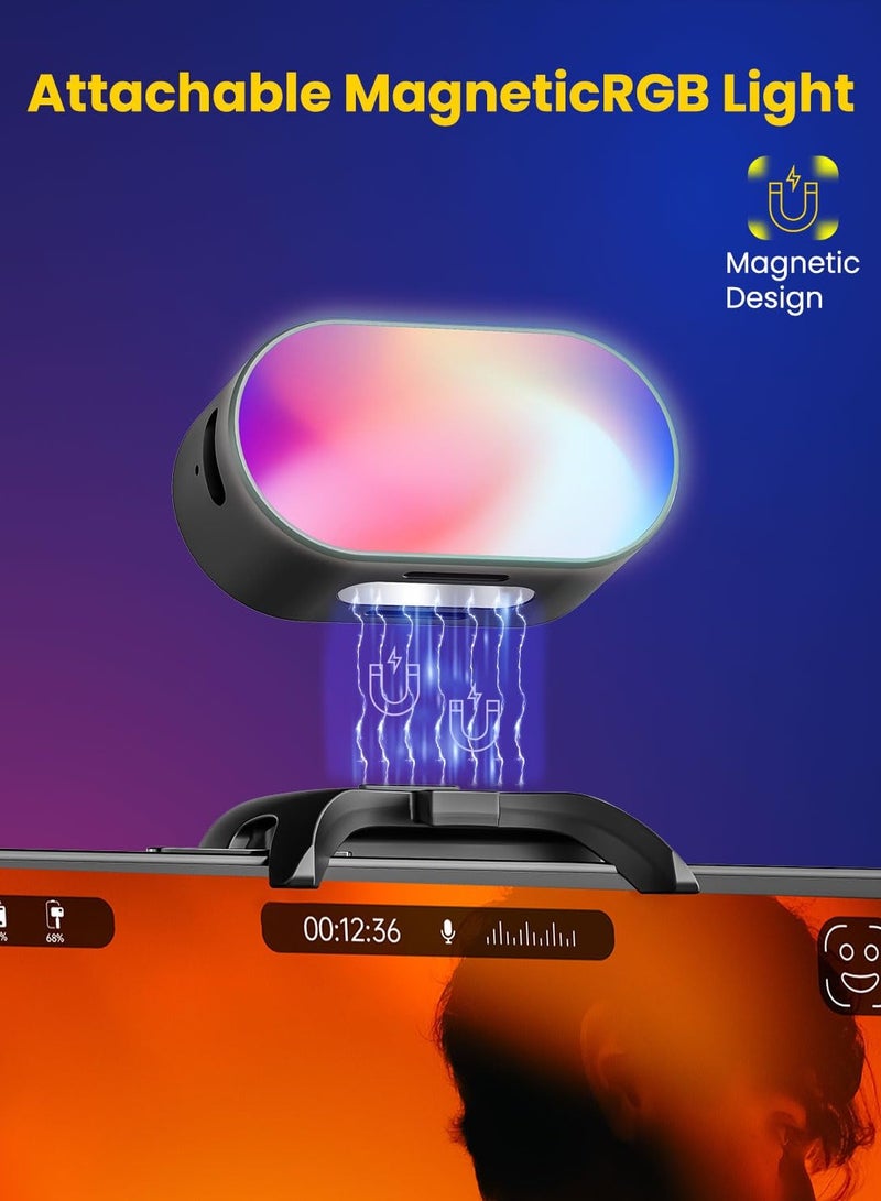 SYOSI RGB Magnetic Fill Light for Gimbal, LED Video Light, 7 Color Temperature, 3 Brightness Adjustment, 180 Mins Long Lasting, Gradient Mode, Flash Mode 180° Fill Light for AOCHUAN Stabilizer - Image 5