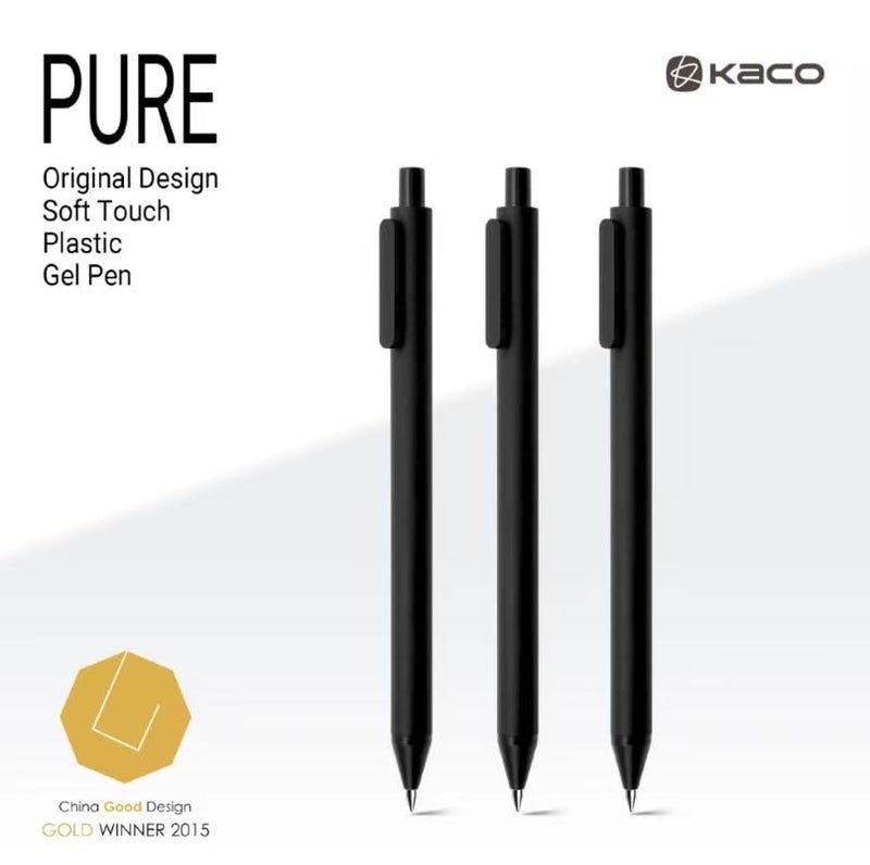 Kaco Gel Pens, 0.5 mm Fine Point, Black Ink 10 Count, Quick Dry Smooth Writing, Aesthetic Office Supplies Refillable Retractable - Image 2
