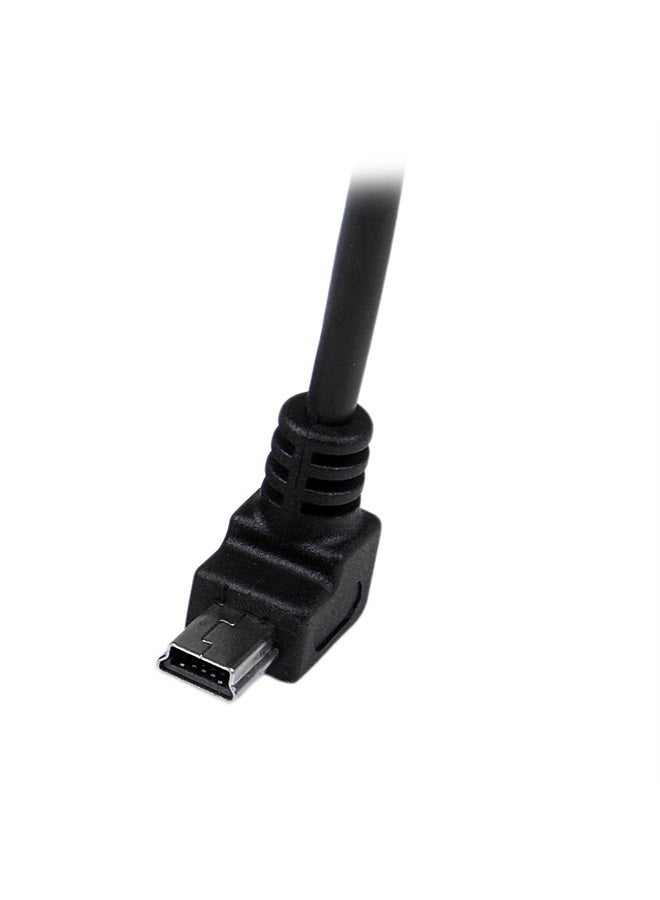 Startech.com 1m Mini USB Cable Cord - A to Up Angle Mini B - Up Angled Mini USB Cable - 1x USB A (M), 1x USB Mini B (M) - Black (USBAMB1MU) - Image 4