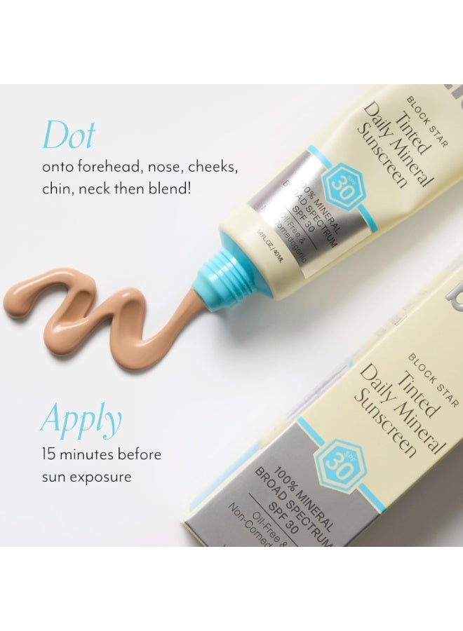 BLISS واقي الشمس الملون اليومي غير المرئي Bliss Block Star SPF 30 مع أكسيد الزنك، واقي من الشمس وبرايمر للمكياج - واقي من الشمس واسع الطيف معدني بنسبة 100% مع مزيج من ثاني أكسيد التيتانيوم ومضادات الأكسدة، - 1.4 أونصة سائلة. - Image 3