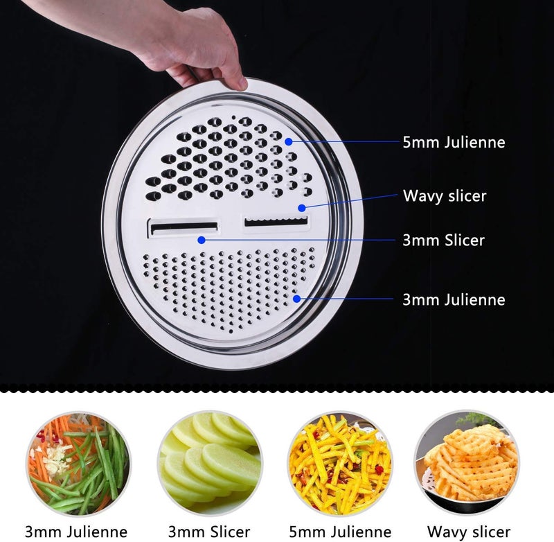 GOODMARTS Kitchen Thicken Stainless Steel Basin 3 in 1 Multipurpose Julienne Grater Vegetable Cutter Stainless Steel Drain Basket Salad Maker Bowl for Cooking - Image 2