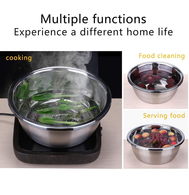 GOODMARTS Kitchen Thicken Stainless Steel Basin 3 in 1 Multipurpose Julienne Grater Vegetable Cutter Stainless Steel Drain Basket Salad Maker Bowl for Cooking - Image 5
