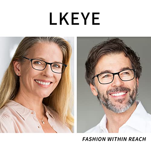 LKEYE Bifocal Reading Glasses Men Women Blue Light Blocking Computer Readers Wide Frame Progressive Eyeglasses Clear Top Fashion Designer Cheaters Transition Stylish Eyewear LK6021 +2.00 - Image 4
