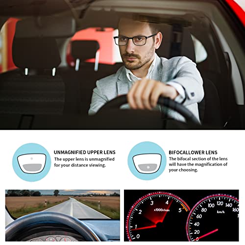 LKEYE Bifocal Reading Glasses Men Women Blue Light Blocking Computer Readers Wide Frame Progressive Eyeglasses Clear Top Fashion Designer Cheaters Transition Stylish Eyewear LK6021 +2.00 - Image 3