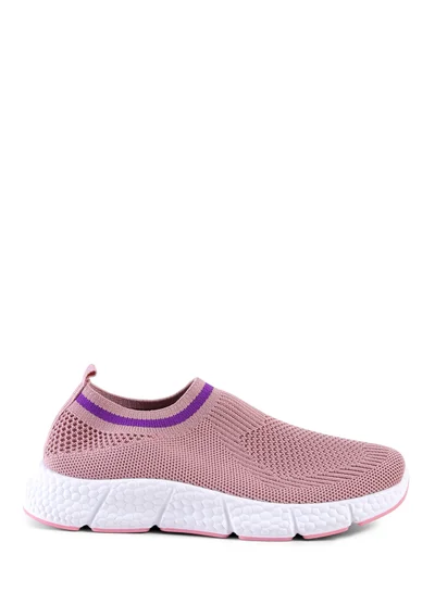 London Rag Contrast Cuff Kids Active Knitted Pink Sneakers