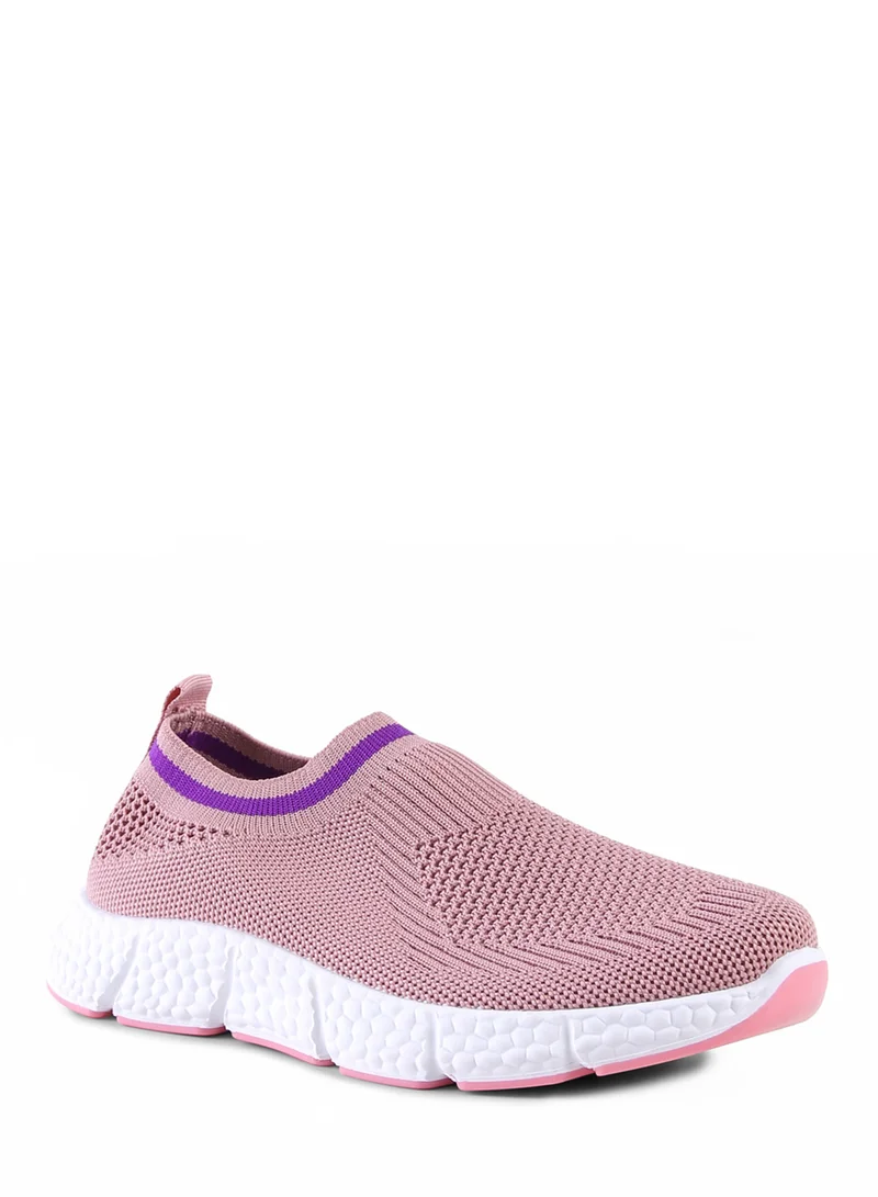 London Rag Contrast Cuff Kids Active Knitted Pink Sneakers