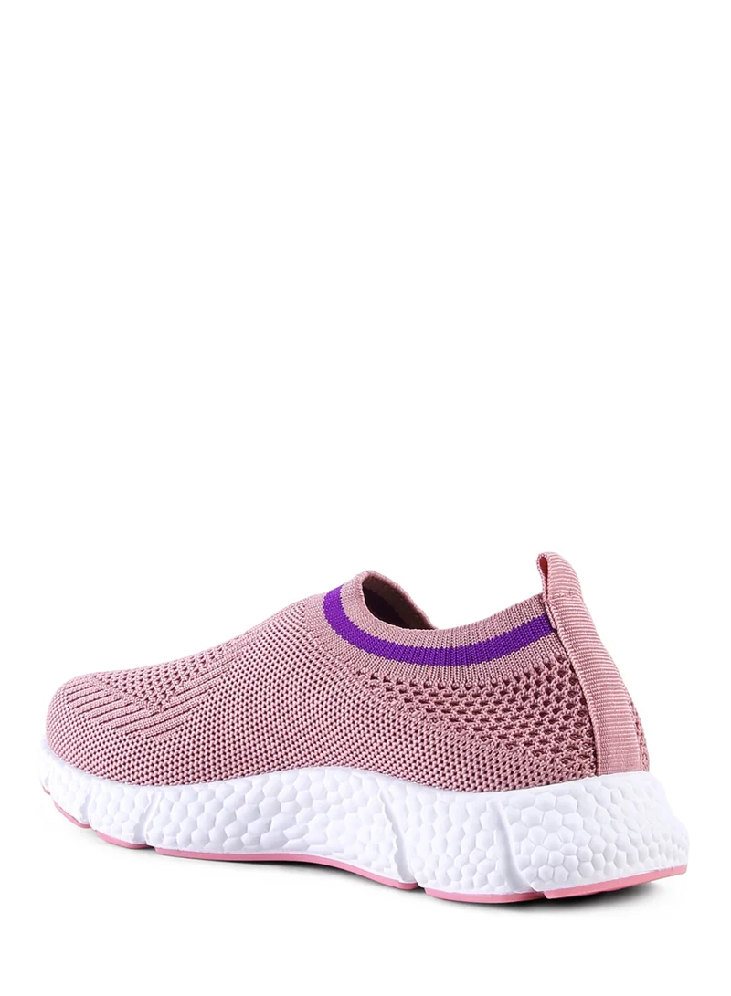 London Rag Contrast Cuff Kids Active Knitted Pink Sneakers