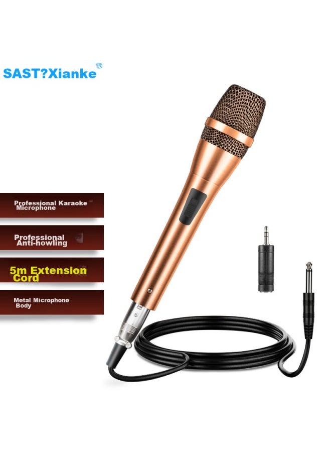 Sast Ok-09 Wired Dynamic Microphone, Professional Home Ktv Singing Recording, Home Karaoke, Conference, Desktop Computer, Speech Microphone, Professional Wired Microphone, 5-meter Cable Length - Image 1