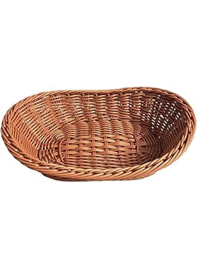 Sturdy Plastic Woven Bread Basket 19x13x7 5cm Reusable Snack Fruit Storage Container - Image 1