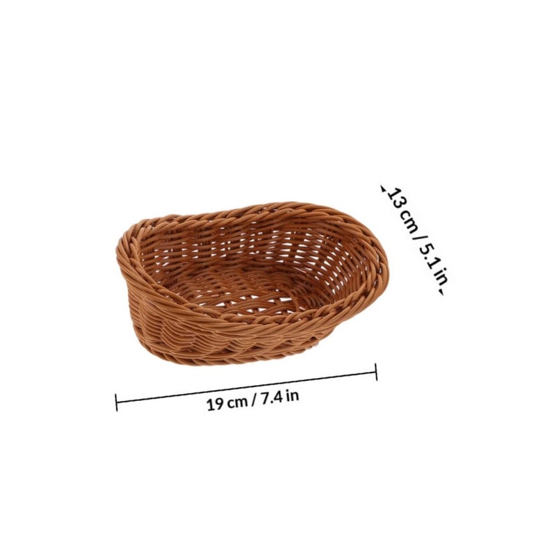 Sturdy Plastic Woven Bread Basket 19x13x7 5cm Reusable Snack Fruit Storage Container - Image 3