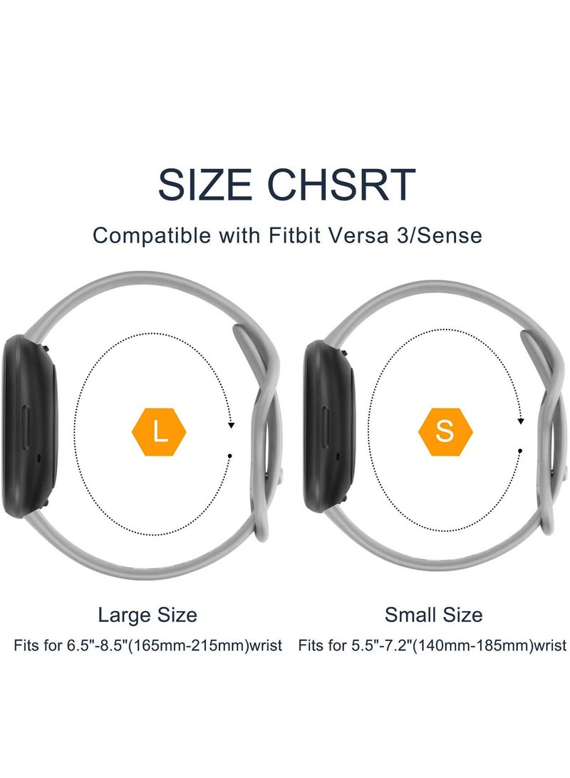 Excefore 3 Pack Sport Bands Compatible , Strap Compatible, Soft Silicone Replacement Strap for Fitbit Versa 3 / Fitbit Sense Smart Watch Women Men - Image 2