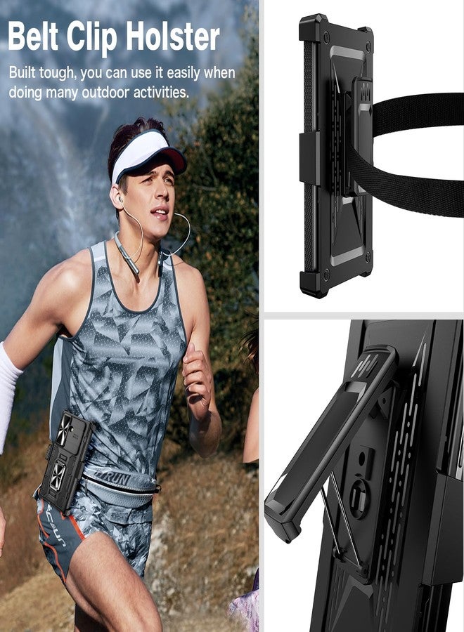 VEGO for Galaxy Z Fold 7 Case with Belt Clip Holster, 360°Ring Magnetic Kickstand & Camera Cover & Front Screen Protector & Hinge Protection Shockproof Armor Case for Samsung Z Fold 7 - Black - Image 3