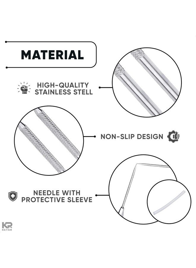 KETAR 4Pcs Modeling Clay Sculpting Tools Pottery Sculpting Tools Modeling Clay Texture Art Tools Stainless Steel Wax Carving Tools Modeling Clay Artist Pottery Clay For Sculpting Kit Needle Tool Set - Image 3