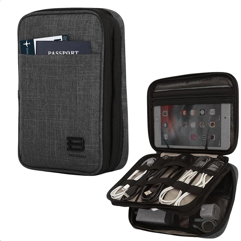 BAGSMART Electronic Organizer Small Travel Cable Organizer Bag for Hard Drives, Cables, Charger, Phone, USB, SD Card - Image 1