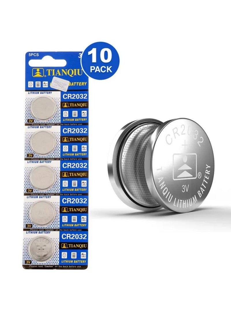 TIANQIU 10-Pieces Tianqiu CR2032 Lithium 3V Batteries  - Image 1