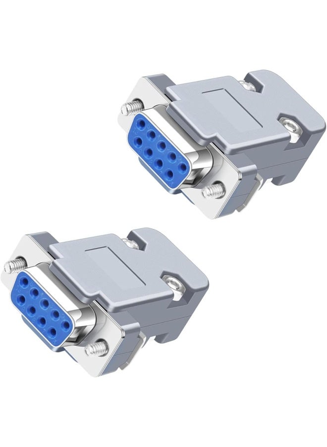 melfi DB9 Pin D-SUB Solder Cup Connectors – Tin-Plated Housing with Lightweight Gray Plastic Hoods, Individually Bagged for Quick Assembly & Secure Connections (2pcs Female Connector) - Image 1