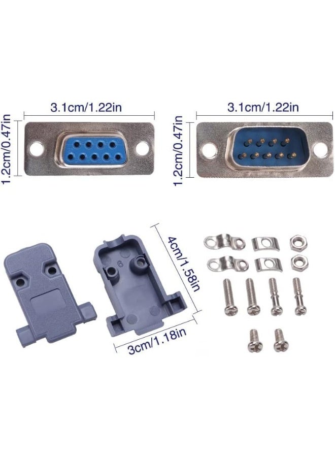 melfi DB9 Pin D-SUB Solder Cup Connectors – Tin-Plated Housing with Lightweight Gray Plastic Hoods, Individually Bagged for Quick Assembly & Secure Connections (2pcs Female Connector) - Image 2