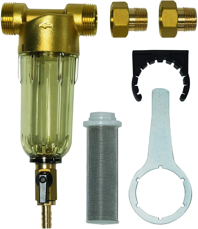 Express Water Whole House Sediment Water Filter Spin Down Home Water Filtration System 50 Micron Reusable Sediment Filter Cartridge 1 and 34 Compatible with Filter Mounting Bracket Adapters