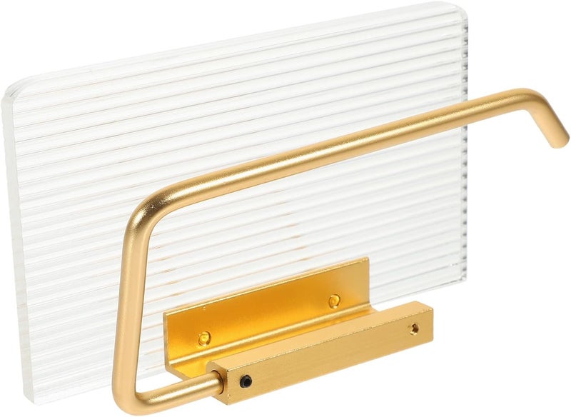 PRETYZOOM Punch-Free Toilet Paper Holder Acrylic Bathroom Roll Paper Dispenser Wall Mounted Gold Toilet Tissue Organizer and Washroom - Image 1