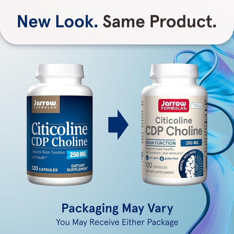 Jarrow Formulas Citicoline CDP Choline 250 MG CDP Choline Supplement Supports Brain Health Performance and Memory 120 Capsules Up to a 120 Day Supply - Image 2