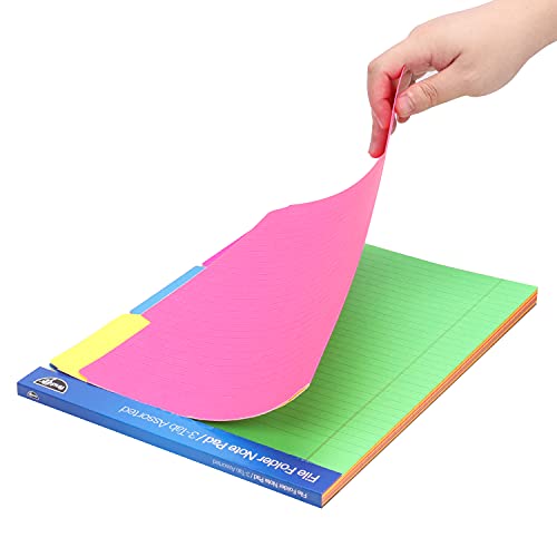 Find It File Folder Notepad - Pack of 12-9.5 x 12.5 Inch Notebook Organizer Folders for Filing, Document, and Clipboard Organization - Assorted Neon Colors - Image 4