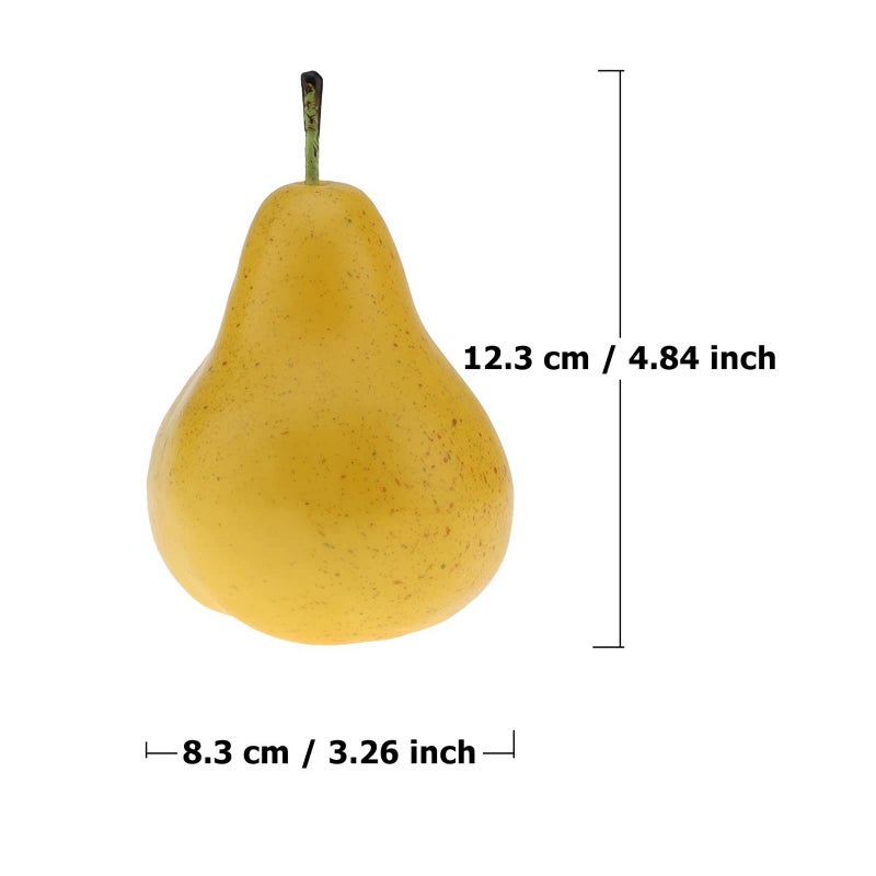 Gresorth ديكور كمثرى صفراء مزيفة عالية الجودة 6 قطع من جريسوورث للعرض في المنزل والحفلات والعطلات وعيد الميلاد - Image 3