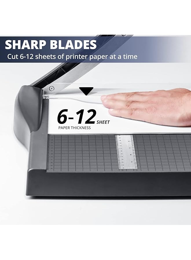 إيروريكس قاطع ورق بطول 12 بوصة، مقص ورق شبكي، مقصلة صور، مقصلة ورق شديدة التحمل، قواطع وقواطع للورق المقوى، أعمال ورقية، قطاعة ورق للمكتب والمنزل والمدرسة - Image 2