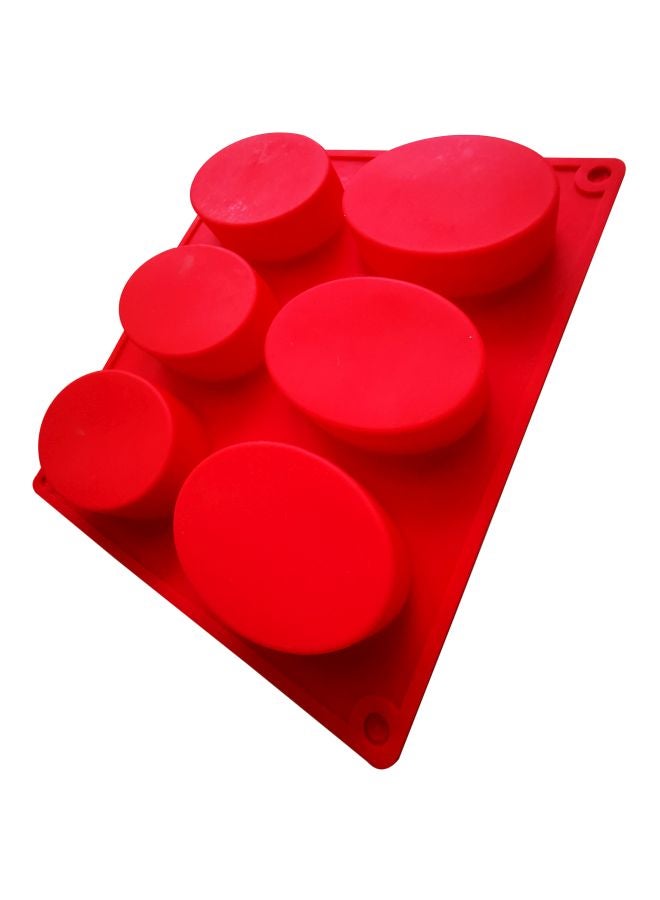 asmat 6-Cavity Oval Silicone Dessert Mould Red 22x20cm - Image 2